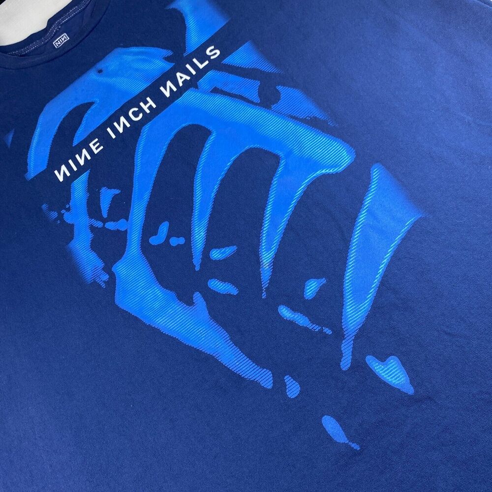 Vintage Nine Inch Nails OFFICIAL Pretty Hate Machine Blue T-Shirt! 90s XXXL 3XL - Picture 5 of 16